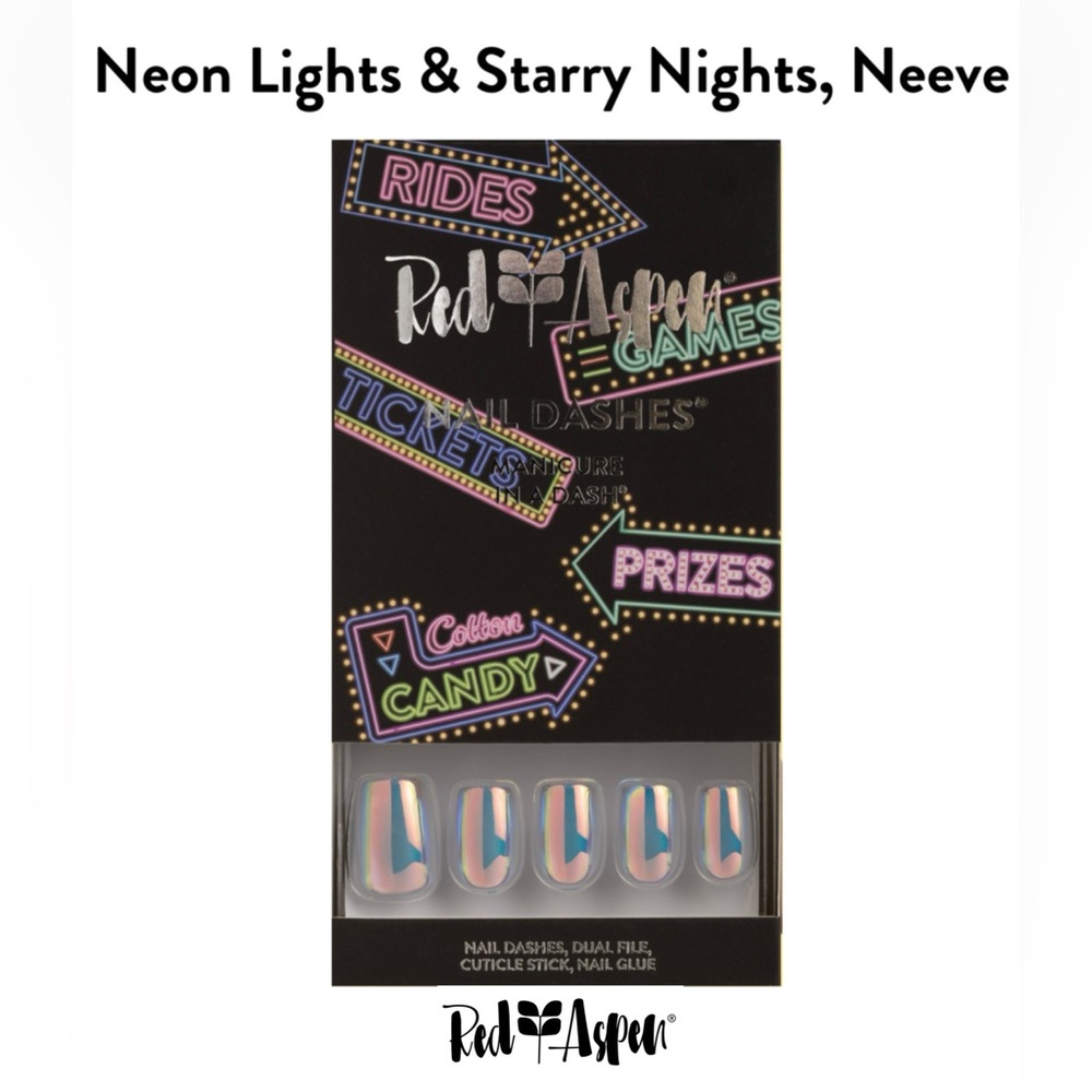 Red Aspen Neon Lights & Starry Nights , Neeve Nail Dashes glazed holo b6f